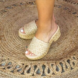 Bamboo platform sandals.